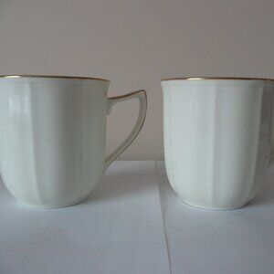 2 Noritake Fine Ivory China Coffee Tea Cups Mugs Imperial Gold 7361 Kitchen